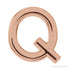 Sapphire Row Gold Single Initial Stud Earring - Q, 14K Rose Gold