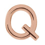 Sapphire Row Gold Single Initial Stud Earring - Q, 14K Rose Gold