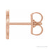 Sapphire Row Gold Single Initial Stud Earring - Q, 14K Rose Gold (view 2)