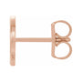 Sapphire Row Gold Single Initial Stud Earring - Q, 14K Rose Gold (view 2)