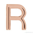 Sapphire Row Gold Single Initial Stud Earring - R, 14K Rose Gold
