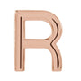 Sapphire Row Gold Single Initial Stud Earring - R, 14K Rose Gold