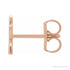 Sapphire Row Gold Single Initial Stud Earring - R, 14K Rose Gold (view 2)