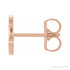 Sapphire Row Gold Single Initial Stud Earring - S, 14K Rose Gold (view 2)