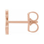 Sapphire Row Gold Single Initial Stud Earring - S, 14K Rose Gold (view 2)