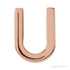 Sapphire Row Gold Single Initial Stud Earring - U, 14K Rose Gold