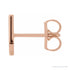 Sapphire Row Gold Single Initial Stud Earring - U, 14K Rose Gold (view 2)