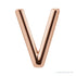 Sapphire Row Gold Single Initial Stud Earring - V, 14K Rose Gold