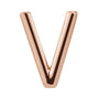 Sapphire Row Gold Single Initial Stud Earring - V, 14K Rose Gold