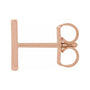 Sapphire Row Gold Single Initial Stud Earring - W, 14K Rose Gold (view 2)