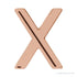Sapphire Row Gold Single Initial Stud Earring - X, 14K Rose Gold