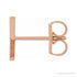 Sapphire Row Gold Single Initial Stud Earring - X, 14K Rose Gold (view 2)