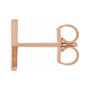 Sapphire Row Gold Single Initial Stud Earring - X, 14K Rose Gold (view 2)