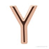 Sapphire Row Gold Single Initial Stud Earring - Y, 14K Rose Gold