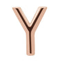 Sapphire Row Gold Single Initial Stud Earring - Y, 14K Rose Gold