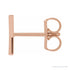 Sapphire Row Gold Single Initial Stud Earring - Y, 14K Rose Gold (view 2)