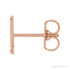 Sapphire Row Gold Single Initial Stud Earring - Z, 14K Rose Gold (view 2)