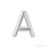 Sapphire Row Gold Single Initial Stud Earring - A, 14K White Gold