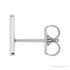 Sapphire Row Gold Single Initial Stud Earring - A, 14K White Gold (view 2)