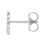 Sapphire Row Gold Single Initial Stud Earring - B, 14K White Gold (view 2)