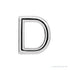 Sapphire Row Gold Single Initial Stud Earring - D, 14K White Gold
