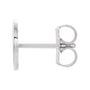 Sapphire Row Gold Single Initial Stud Earring - D, 14K White Gold (view 2)