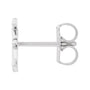 Sapphire Row Gold Single Initial Stud Earring - E, 14K White Gold (view 2)
