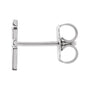 Sapphire Row Gold Single Initial Stud Earring - F, 14K White Gold (view 2)