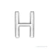 Sapphire Row Gold Single Initial Stud Earring - H, 14K White Gold
