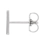 Sapphire Row Gold Single Initial Stud Earring - H, 14K White Gold (view 2)