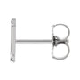 Sapphire Row Gold Single Initial Stud Earring - I, 14K White Gold (view 2)