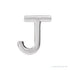Sapphire Row Gold Single Initial Stud Earring - J, 14K White Gold