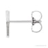 Sapphire Row Gold Single Initial Stud Earring - K, 14K White Gold (view 2)