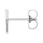 Sapphire Row Gold Single Initial Stud Earring - K, 14K White Gold (view 2)