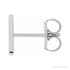 Sapphire Row Gold Single Initial Stud Earring - N, 14K White Gold (view 2)