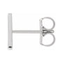 Sapphire Row Gold Single Initial Stud Earring - N, 14K White Gold (view 2)