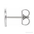 Sapphire Row Gold Single Initial Stud Earring - O, 14K White Gold (view 2)