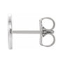 Sapphire Row Gold Single Initial Stud Earring - O, 14K White Gold (view 2)