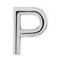 Sapphire Row Gold Single Initial Stud Earring - P, 14K White Gold