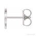 Sapphire Row Gold Single Initial Stud Earring - Q, 14K White Gold (view 2)