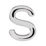 Sapphire Row Gold Single Initial Stud Earring - S, 14K White Gold