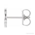 Sapphire Row Gold Single Initial Stud Earring - S, 14K White Gold (view 2)