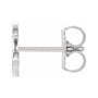 Sapphire Row Gold Single Initial Stud Earring - S, 14K White Gold (view 2)