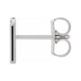 Sapphire Row Gold Single Initial Stud Earring - T, 14K White Gold (view 2)