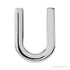 Sapphire Row Gold Single Initial Stud Earring - U, 14K White Gold