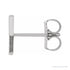 Sapphire Row Gold Single Initial Stud Earring - X, 14K White Gold (view 2)