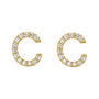 Sapphire Row Natural Diamond Pavé Initial Stud Earrings - C, 14K Yellow Gold (view 2)