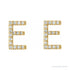 Sapphire Row Natural Diamond Pavé Initial Stud Earrings - E, 14K Yellow Gold (view 2)