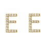 Sapphire Row Natural Diamond Pavé Initial Stud Earrings - E, 14K Yellow Gold (view 2)