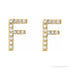 Sapphire Row Natural Diamond Pavé Initial Stud Earrings - F, 14K Yellow Gold (view 2)